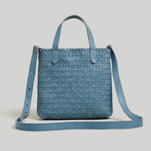 Madewell Small Transport Crossbody: Woven Leather Edition in Ocean